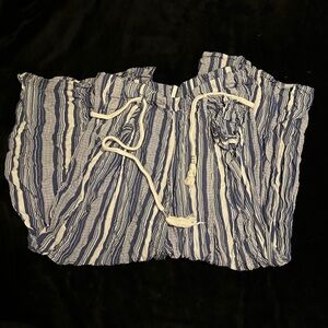 Truth Navy and White Striped Pants